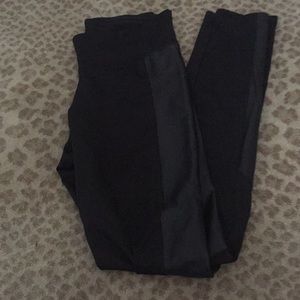 Kensie black leggings with leather panels